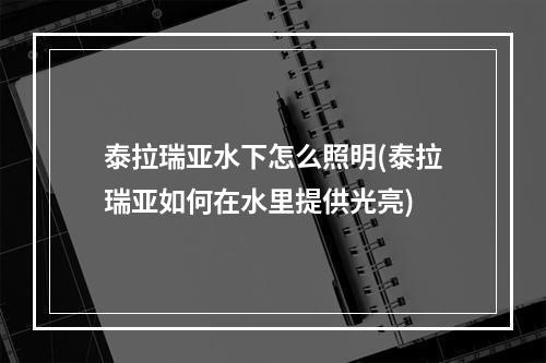 泰拉瑞亚水下怎么照明(泰拉瑞亚如何在水里提供光亮)