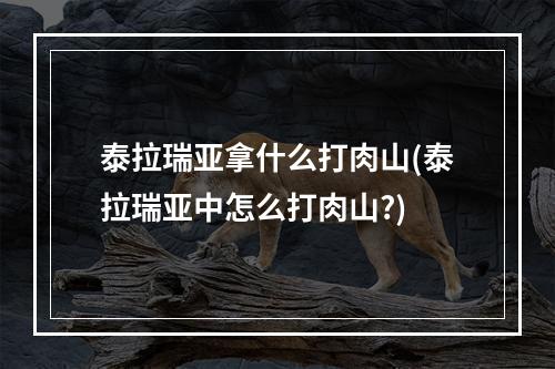 泰拉瑞亚拿什么打肉山(泰拉瑞亚中怎么打肉山?)