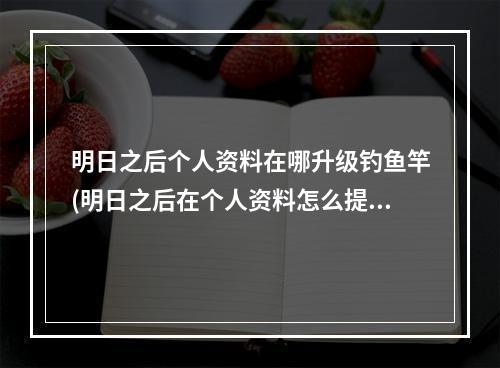 明日之后个人资料在哪升级钓鱼竿(明日之后在个人资料怎么提升钓鱼专家)