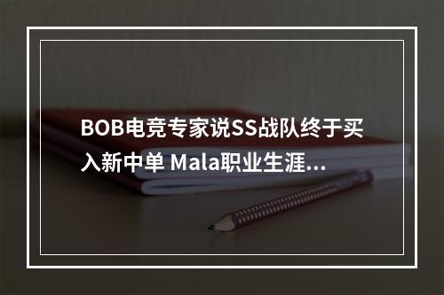 BOB电竞专家说SS战队终于买入新中单 Mala职业生涯结束--游戏攻略网