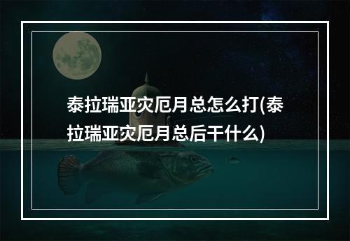 泰拉瑞亚灾厄月总怎么打(泰拉瑞亚灾厄月总后干什么)