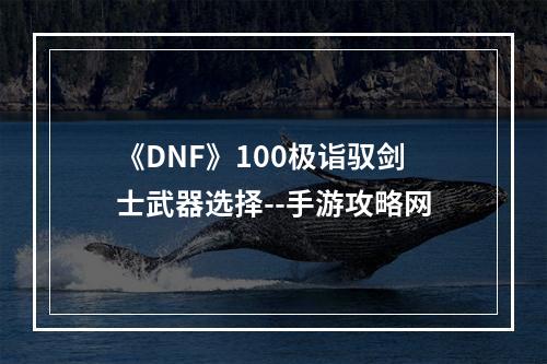 《DNF》100极诣驭剑士武器选择--手游攻略网