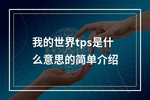 我的世界tps是什么意思的简单介绍