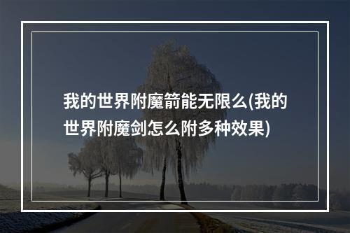 我的世界附魔箭能无限么(我的世界附魔剑怎么附多种效果)