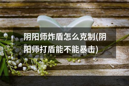 阴阳师炸盾怎么克制(阴阳师打盾能不能暴击)