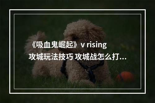 《吸血鬼崛起》v rising攻城玩法技巧 攻城战怎么打？--安卓攻略网