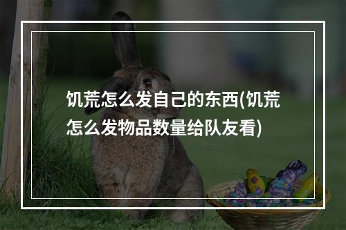 饥荒怎么发自己的东西(饥荒怎么发物品数量给队友看)