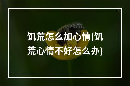 饥荒怎么加心情(饥荒心情不好怎么办)