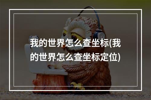 我的世界怎么查坐标(我的世界怎么查坐标定位)