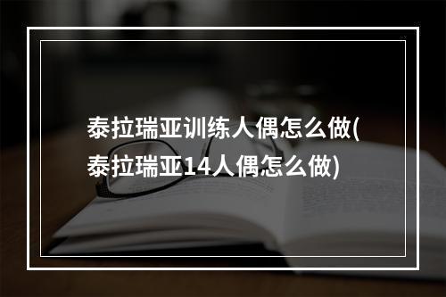 泰拉瑞亚训练人偶怎么做(泰拉瑞亚14人偶怎么做)