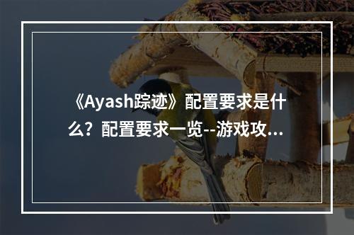 《Ayash踪迹》配置要求是什么？配置要求一览--游戏攻略网