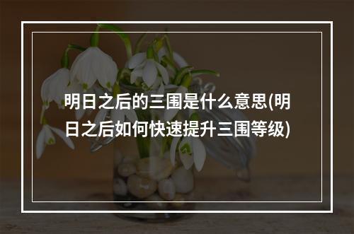 明日之后的三围是什么意思(明日之后如何快速提升三围等级)