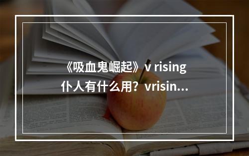 《吸血鬼崛起》v rising仆人有什么用？vrising仆人功能介绍--安卓攻略网