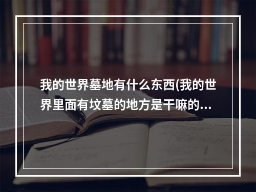 我的世界墓地有什么东西(我的世界里面有坟墓的地方是干嘛的)