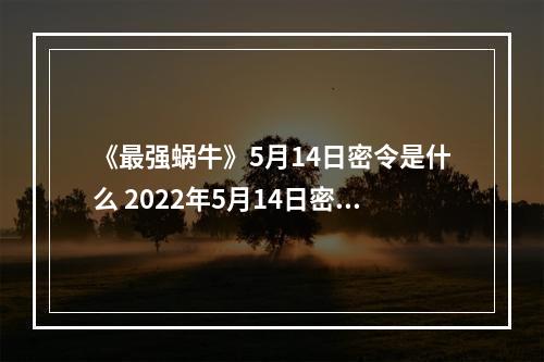 《最强蜗牛》5月14日密令是什么 2022年5月14日密令一览--手游攻略网