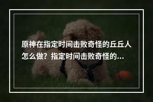 原神在指定时间击败奇怪的丘丘人怎么做？指定时间击败奇怪的丘丘人任务攻略[多图]--游戏攻略网