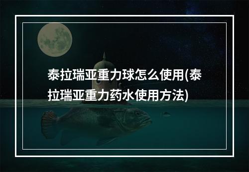 泰拉瑞亚重力球怎么使用(泰拉瑞亚重力药水使用方法)