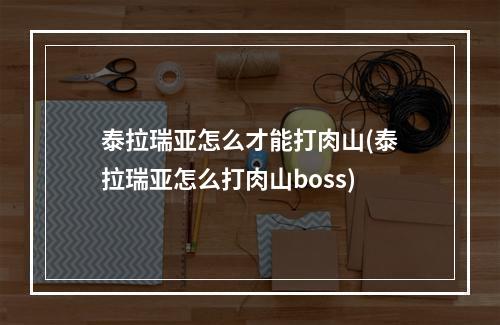 泰拉瑞亚怎么才能打肉山(泰拉瑞亚怎么打肉山boss)