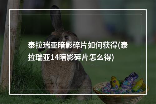 泰拉瑞亚暗影碎片如何获得(泰拉瑞亚14暗影碎片怎么得)