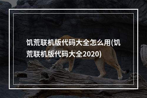 饥荒联机版代码大全怎么用(饥荒联机版代码大全2020)