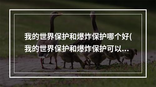 我的世界保护和爆炸保护哪个好(我的世界保护和爆炸保护可以附魔到一起吗)