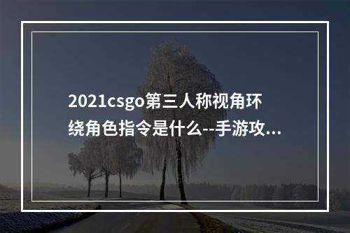 2021csgo第三人称视角环绕角色指令是什么--手游攻略网