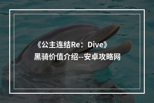 《公主连结Re：Dive》黑骑价值介绍--安卓攻略网