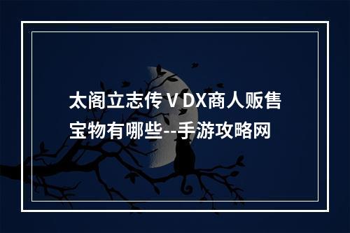 太阁立志传ⅤDX商人贩售宝物有哪些--手游攻略网