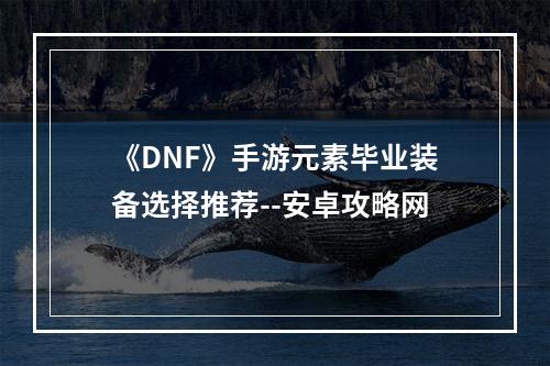 《DNF》手游元素毕业装备选择推荐--安卓攻略网