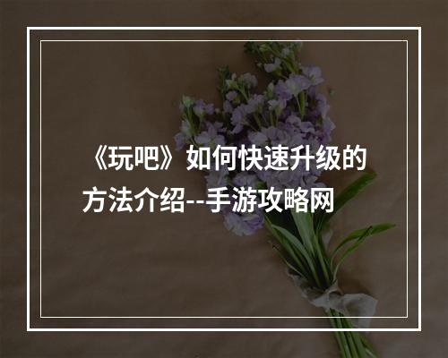 《玩吧》如何快速升级的方法介绍--手游攻略网