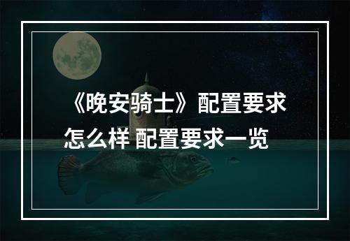 《晚安骑士》配置要求怎么样 配置要求一览