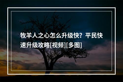 牧羊人之心怎么升级快？平民快速升级攻略[视频][多图]