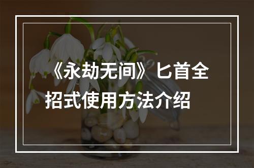 《永劫无间》匕首全招式使用方法介绍