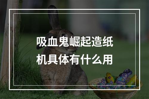 吸血鬼崛起造纸机具体有什么用