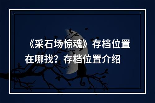 《采石场惊魂》存档位置在哪找？存档位置介绍