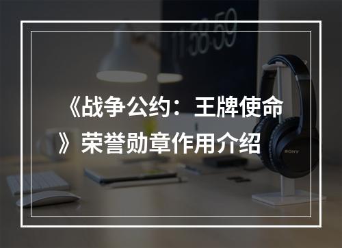 《战争公约：王牌使命》荣誉勋章作用介绍