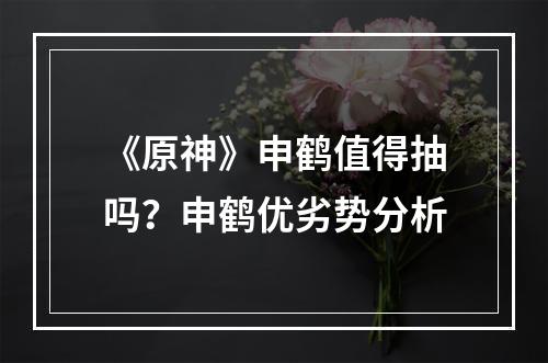 《原神》申鹤值得抽吗？申鹤优劣势分析