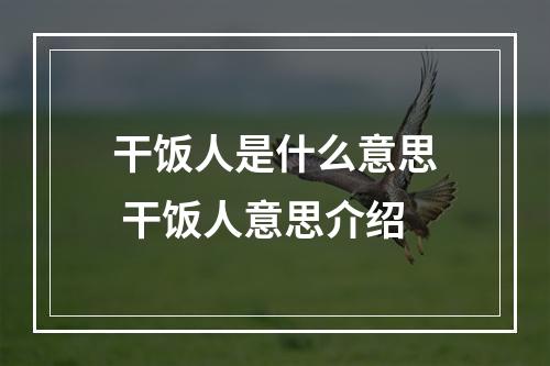 干饭人是什么意思 干饭人意思介绍