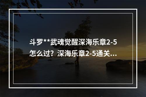 斗罗**武魂觉醒深海乐章2-5怎么过？深海乐章2-5通关攻略[多图]