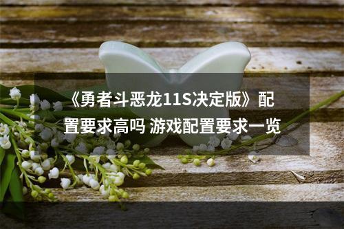 《勇者斗恶龙11S决定版》配置要求高吗 游戏配置要求一览