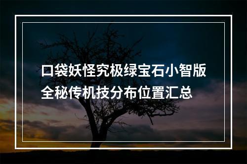 口袋妖怪究极绿宝石小智版全秘传机技分布位置汇总