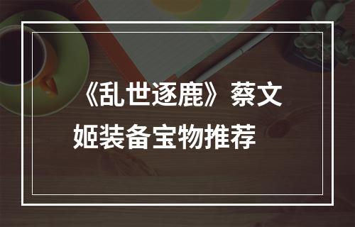 《乱世逐鹿》蔡文姬装备宝物推荐