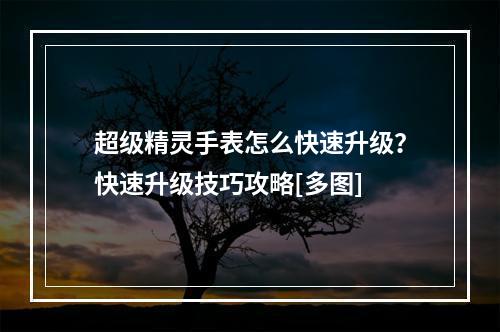 超级精灵手表怎么快速升级？快速升级技巧攻略[多图]