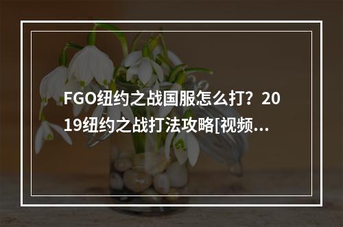 FGO纽约之战国服怎么打？2019纽约之战打法攻略[视频][多图]