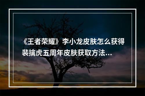 《王者荣耀》李小龙皮肤怎么获得 裴擒虎五周年皮肤获取方法介绍