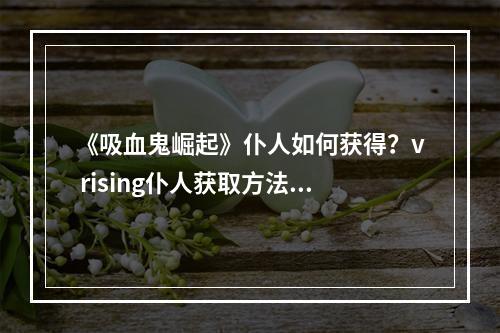 《吸血鬼崛起》仆人如何获得？v rising仆人获取方法分享