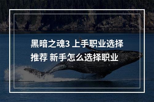 黑暗之魂3 上手职业选择推荐 新手怎么选择职业