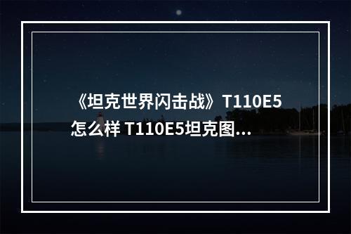 《坦克世界闪击战》T110E5怎么样 T110E5坦克图鉴