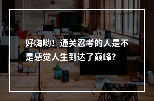 好嗨哟！通关忍考的人是不是感觉人生到达了巅峰？