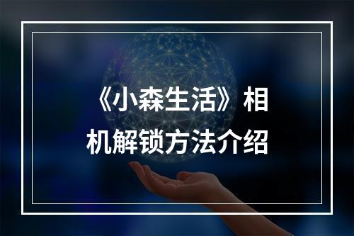 《小森生活》相机解锁方法介绍